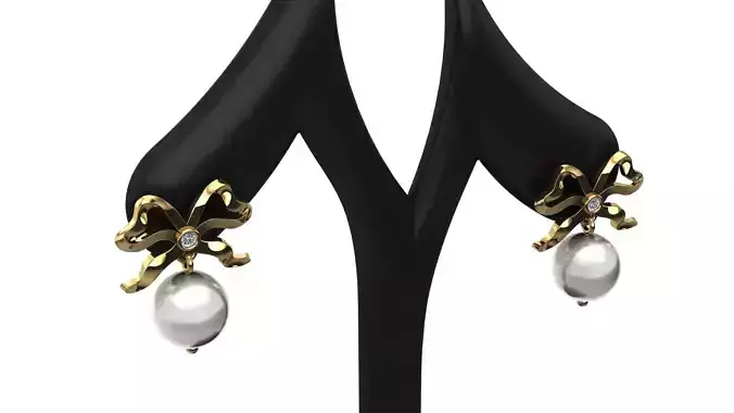 knot pearl earring