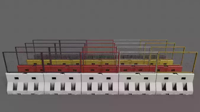 PBR Traffic Barrier Clean-Dirty Low-poly 3D model