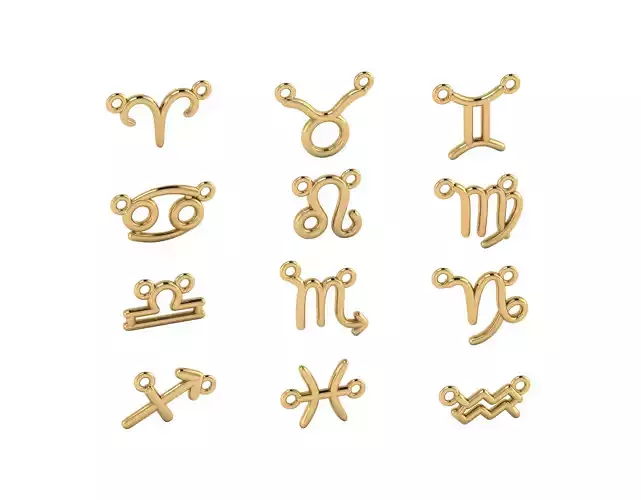 Zodiac signs - All signs 12x pendants