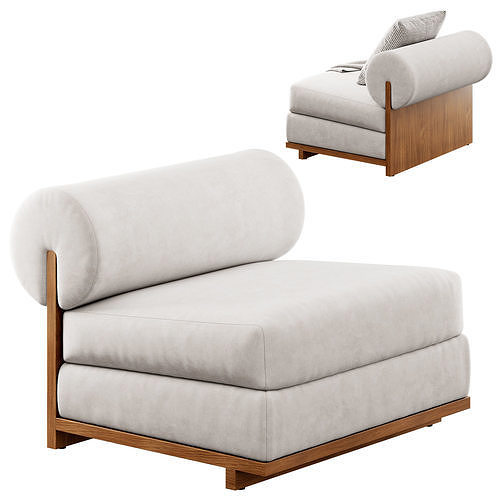 Moving Mountains Slipper Chair 3D model 6