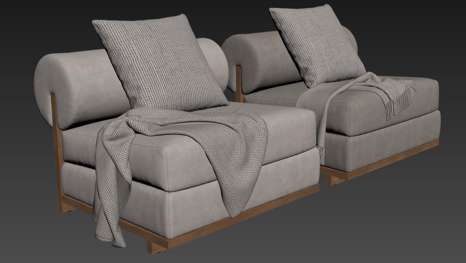 Moving Mountains Slipper Chair 3D model_7