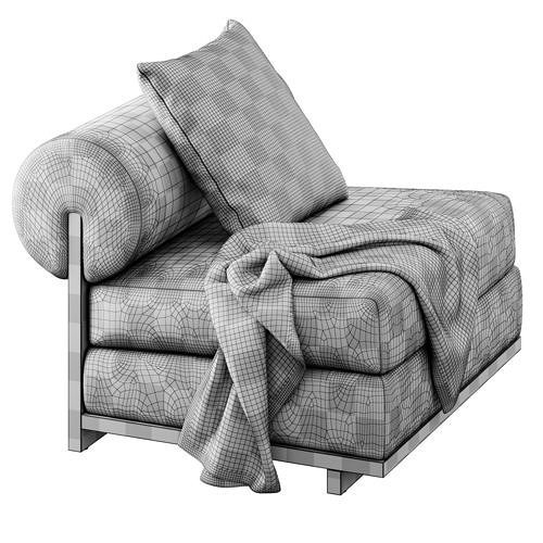 Moving Mountains Slipper Chair 3D model 5
