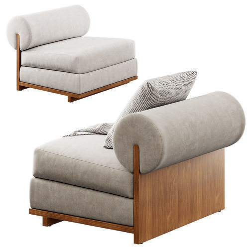 Moving Mountains Slipper Chair 3D model 7