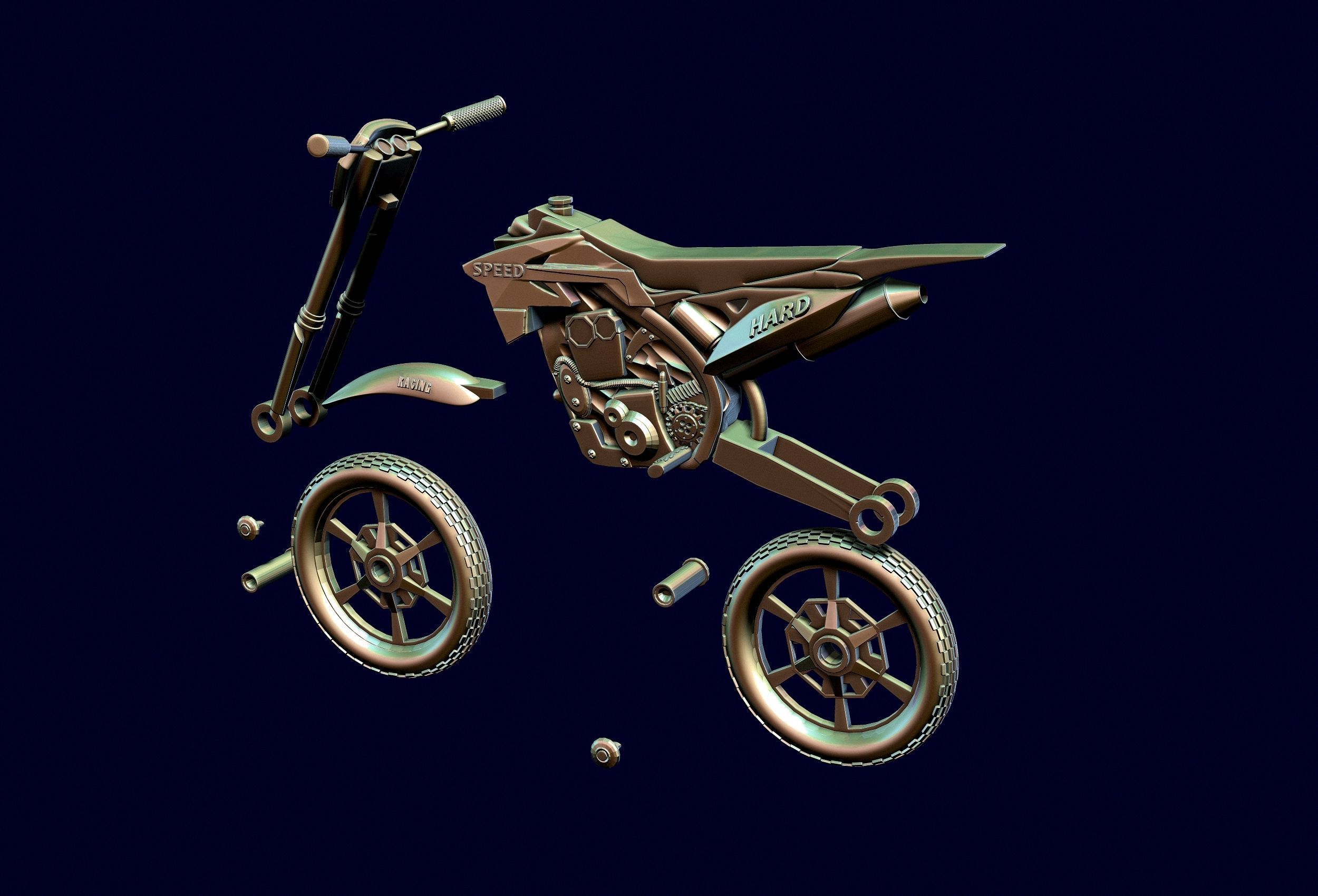 racing motorcycle Suzuki rmz-250 3D print model_6