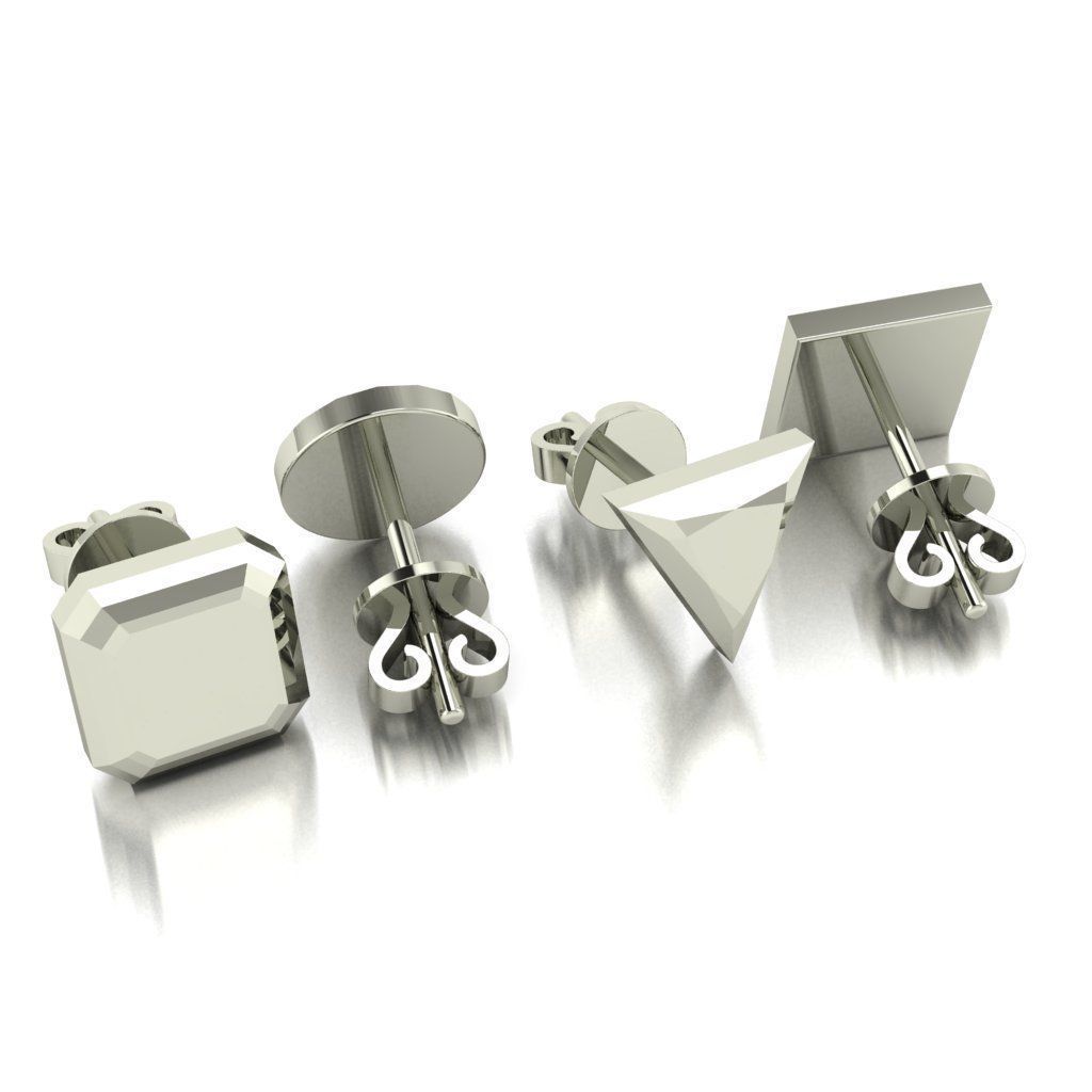 Diamond Shape Stud Earring Mix Size 3D print model_2