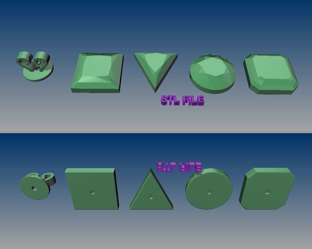 Diamond Shape Stud Earring Mix Size 3D print model_5