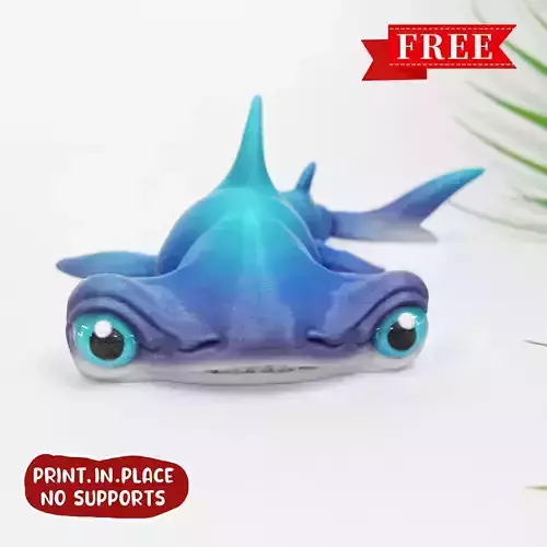 HAMMER HEAD SHARK ARTICULATED Free 3D print model