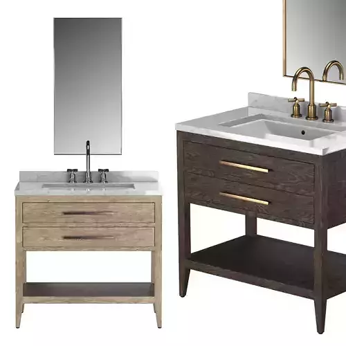 FRENCH CONTEMPORARY SINGLE WASHSTAND 3D model