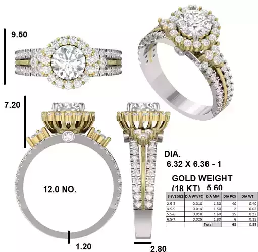 Halo eternity engagement ring for women 3dm