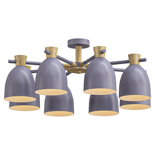 folke light fixture with six shades of gold 3D model