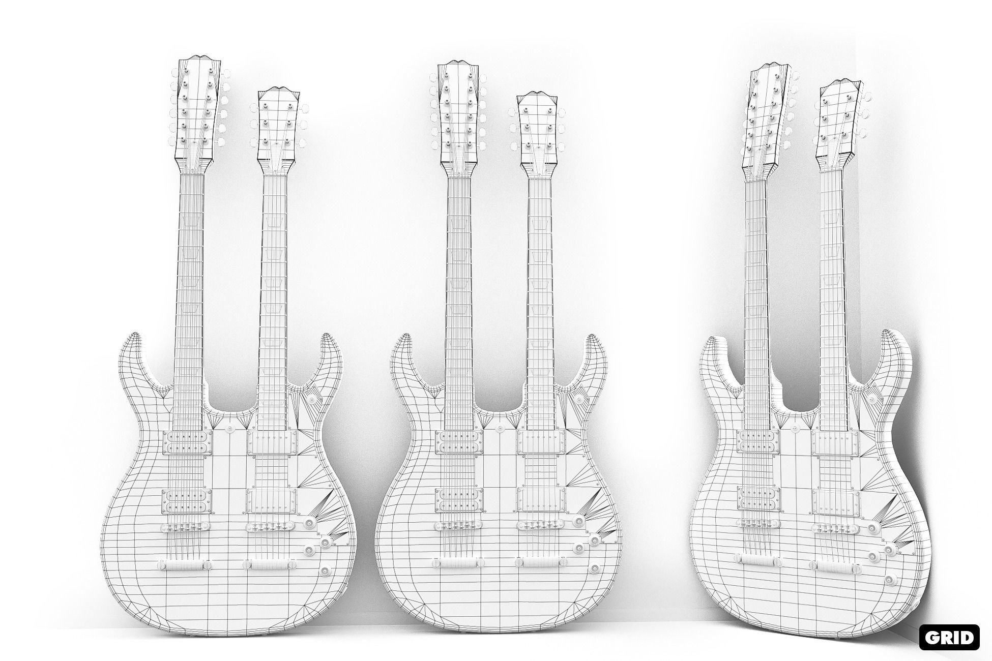 Electric Guitar Part 7 Low-poly 3D model_8