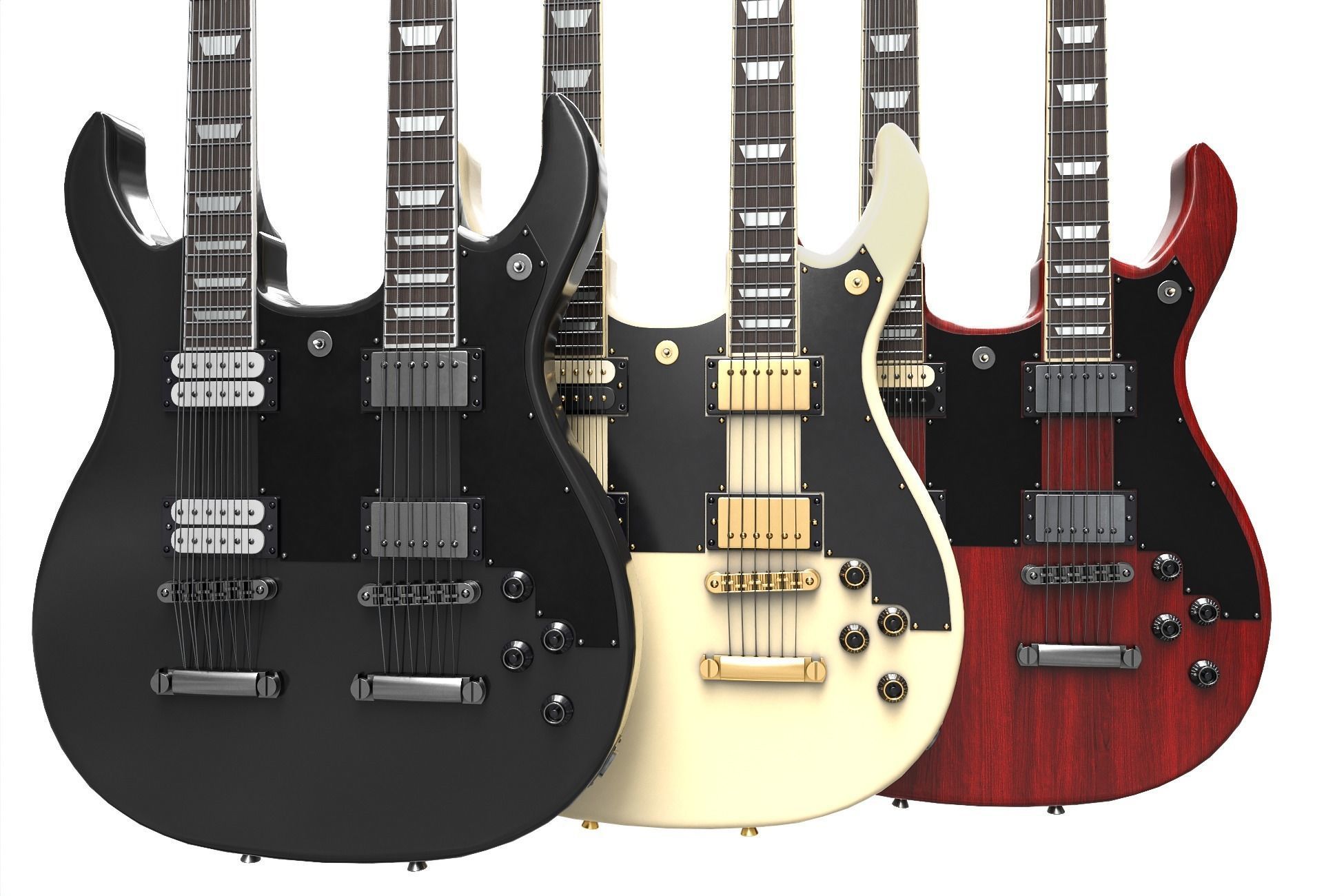 Electric Guitar Part 7 Low-poly 3D model_7