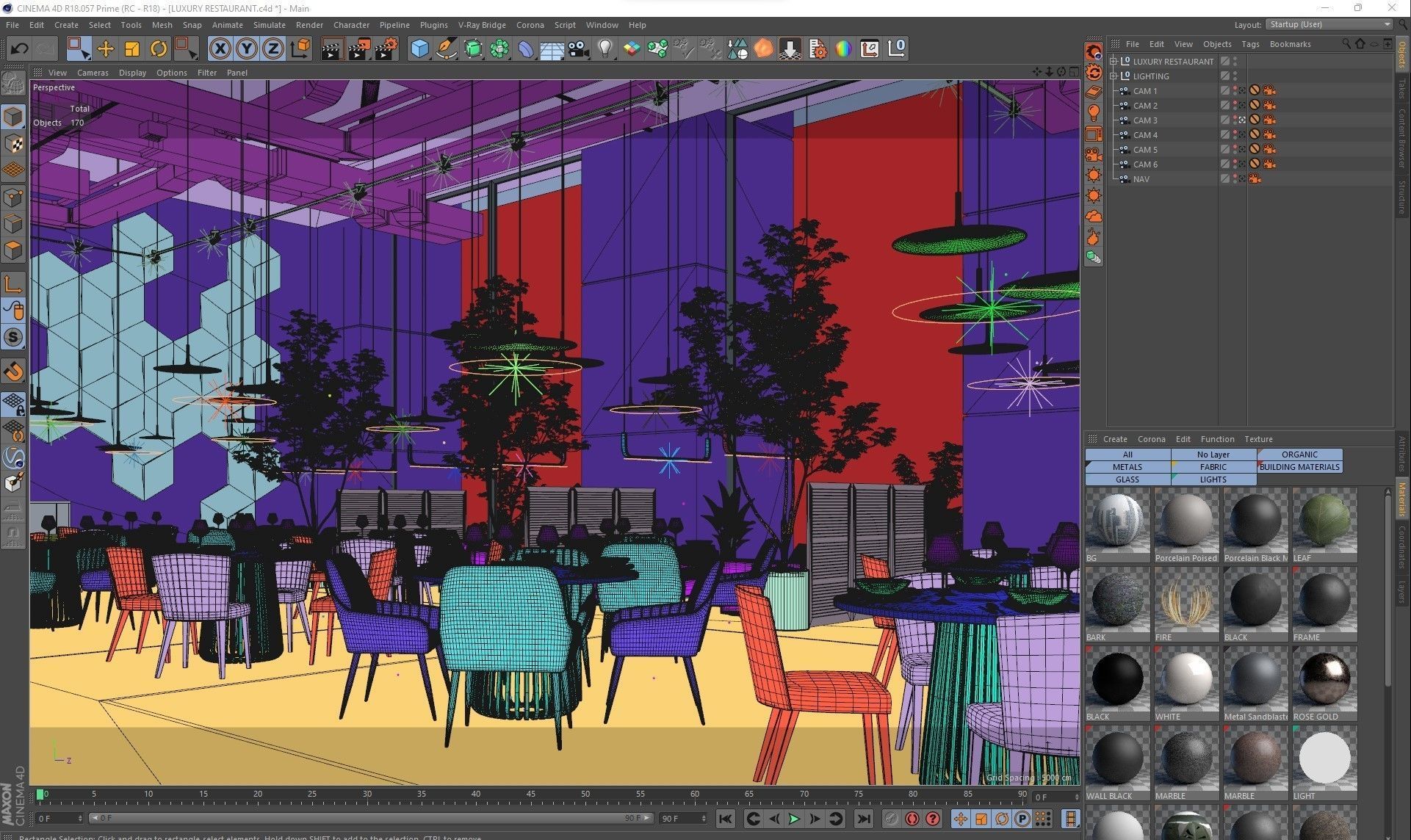 Corona - C4D Scene files - Luxury Restaurant Interior 3D model_15