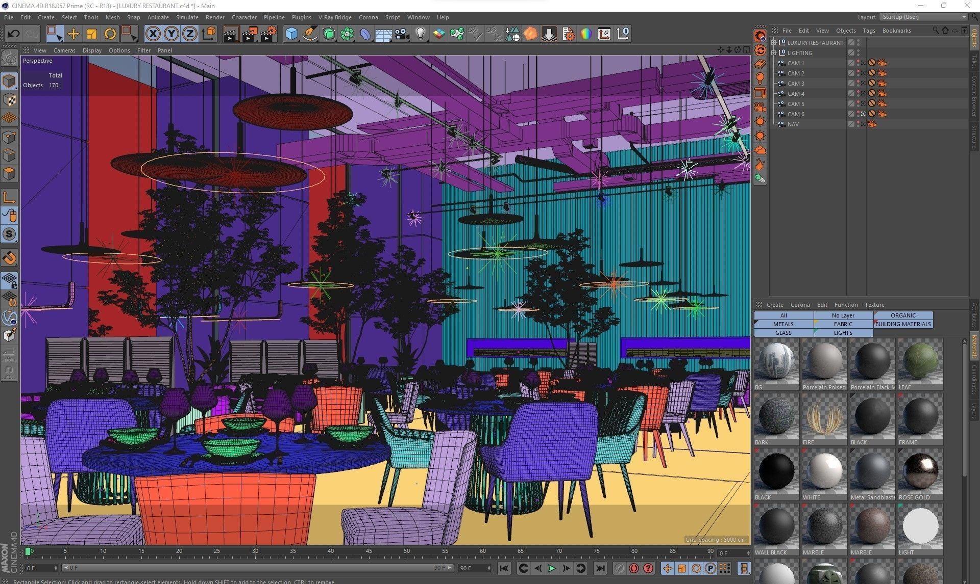 Corona - C4D Scene files - Luxury Restaurant Interior 3D model_18