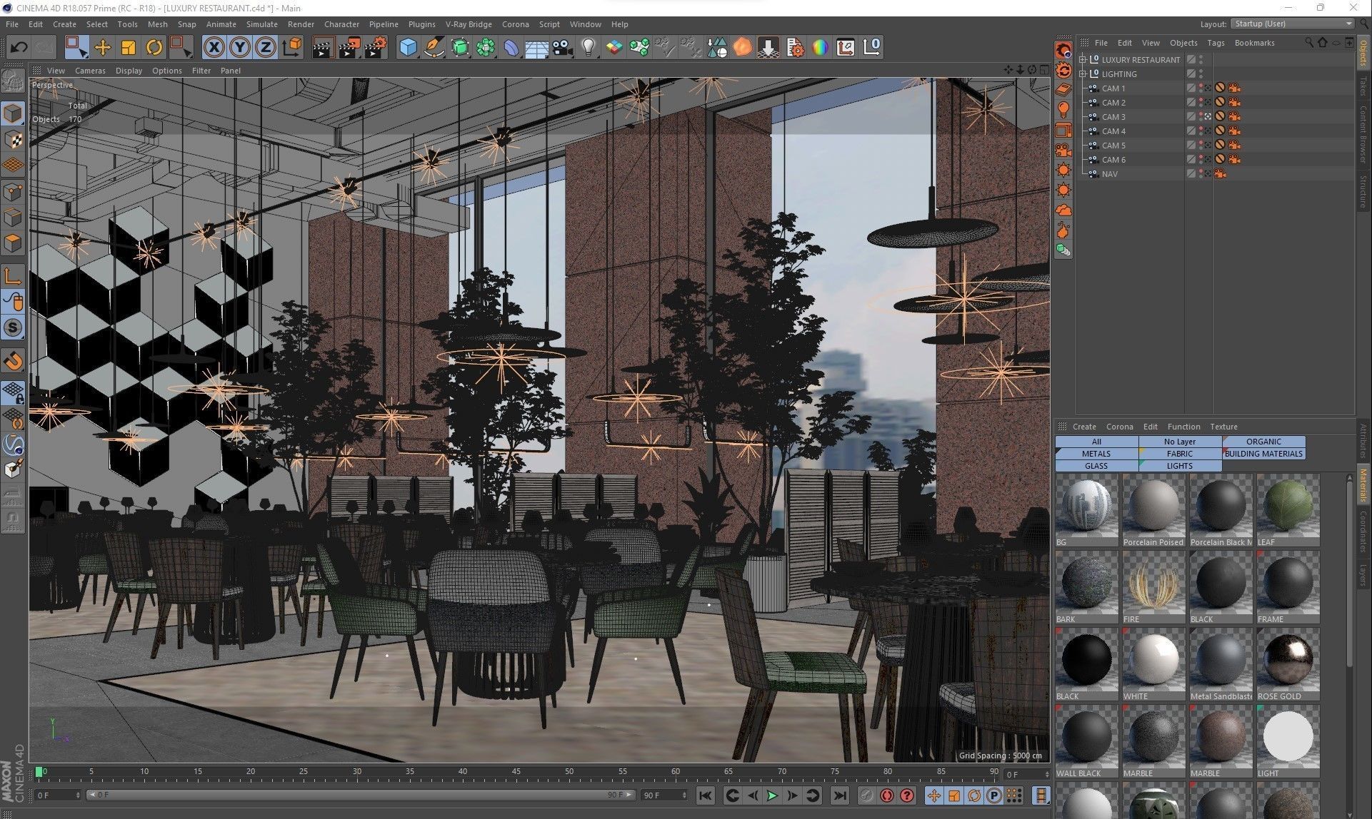 Corona - C4D Scene files - Luxury Restaurant Interior 3D model_9