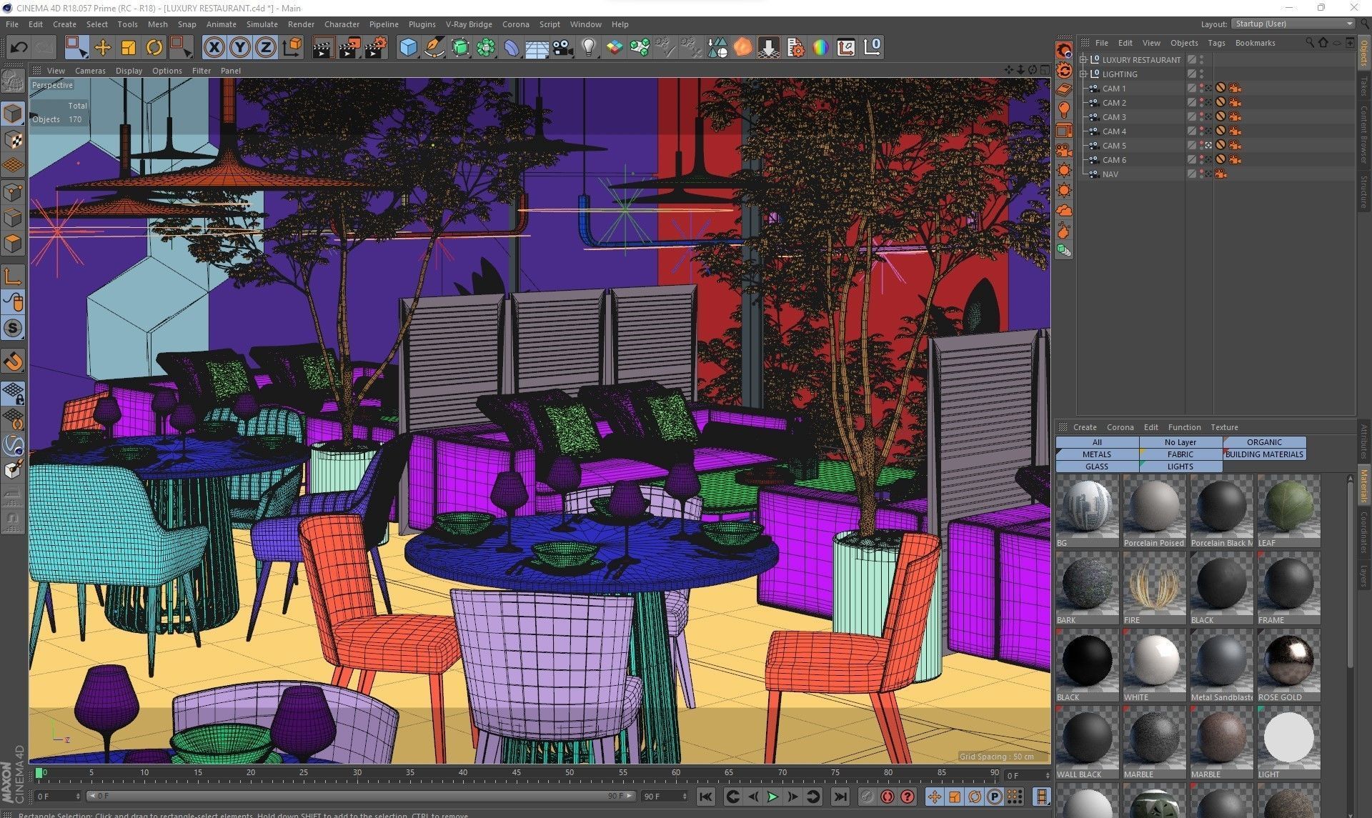 Corona - C4D Scene files - Luxury Restaurant Interior 3D model_17