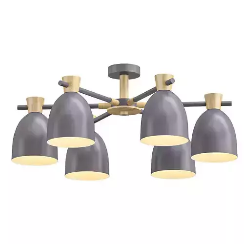 folke six light ceiling fixture gold 3D model