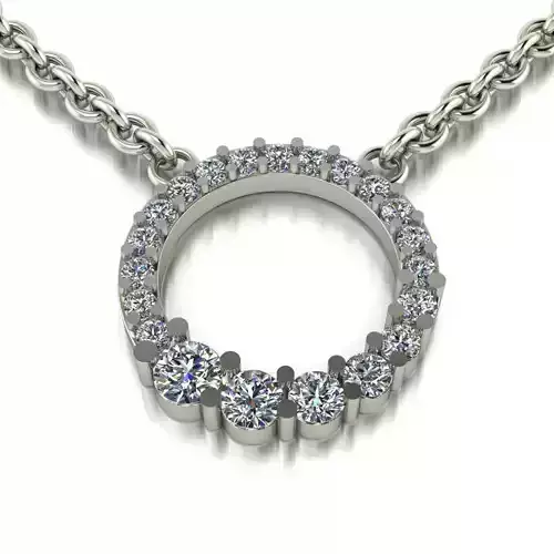 Halo Diamond Tapered Infinity Pendant