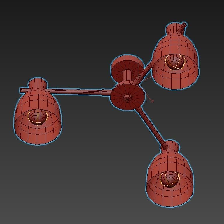 FOLKE three light fixtures wood 3D model_7