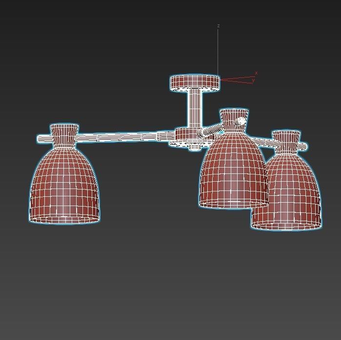FOLKE three light fixtures wood 3D model_3