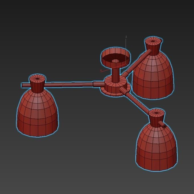 FOLKE three light fixtures wood 3D model_5
