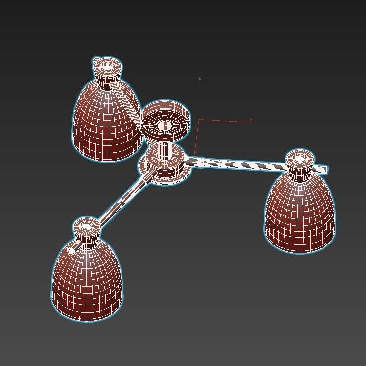 FOLKE three light fixtures wood 3D model_4