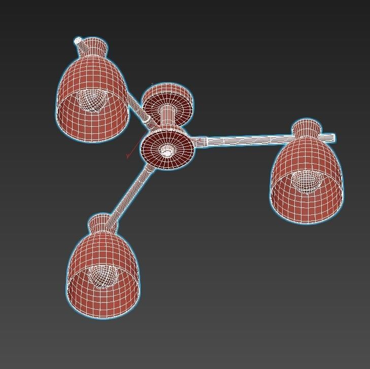 FOLKE three light fixtures wood 3D model_2