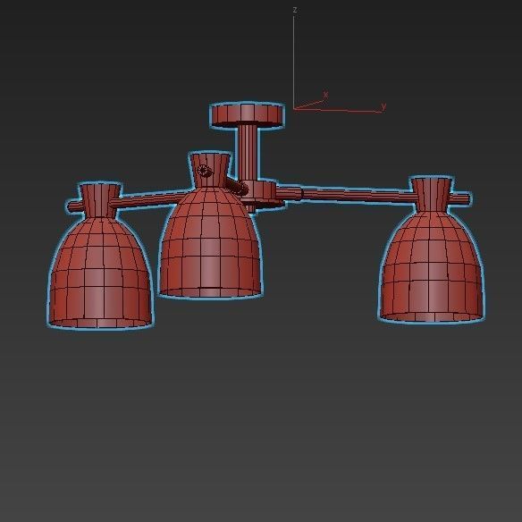 FOLKE three light fixtures wood 3D model_6