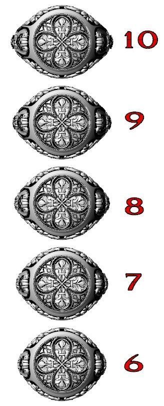 Antique patterned ring 709 3D print model_12