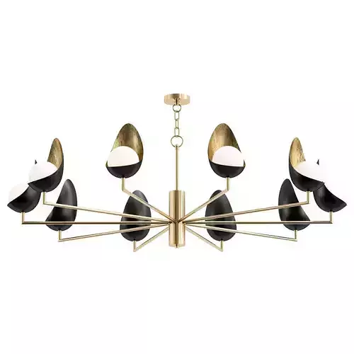 odence modern chandelier with gold accents