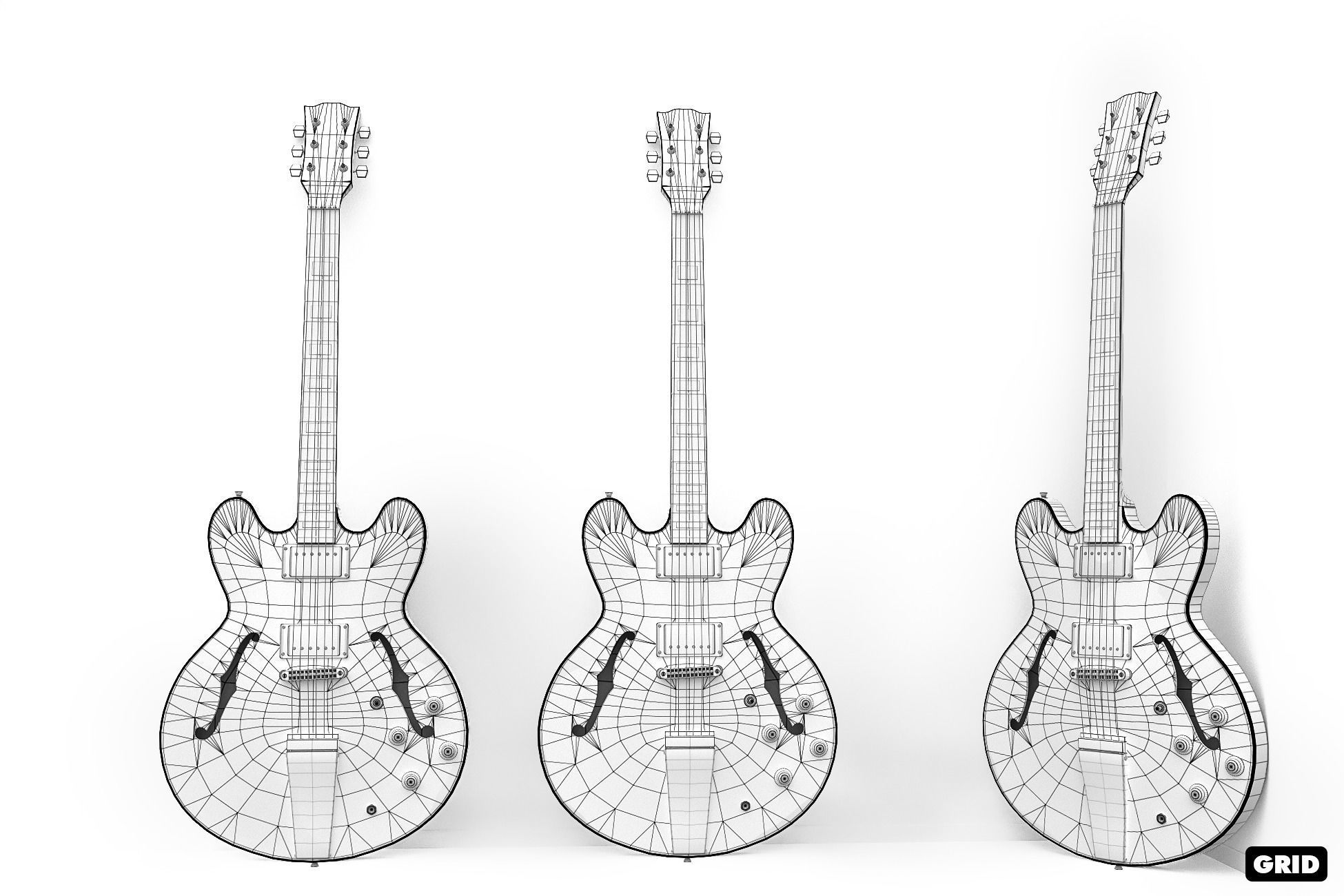 Electric Guitar Part 4 Low-poly 3D model_8
