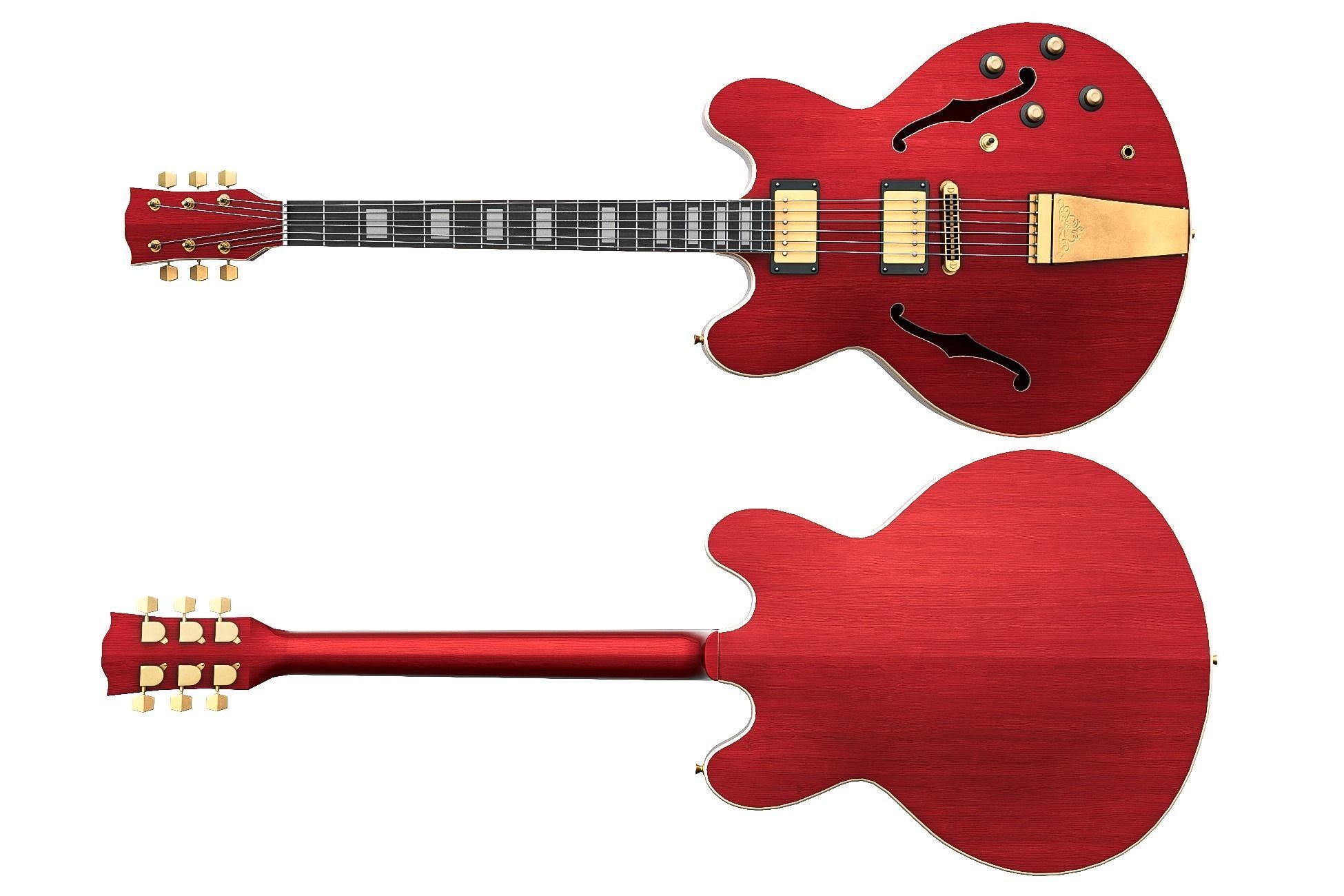 Electric Guitar Part 4 Low-poly 3D model_5