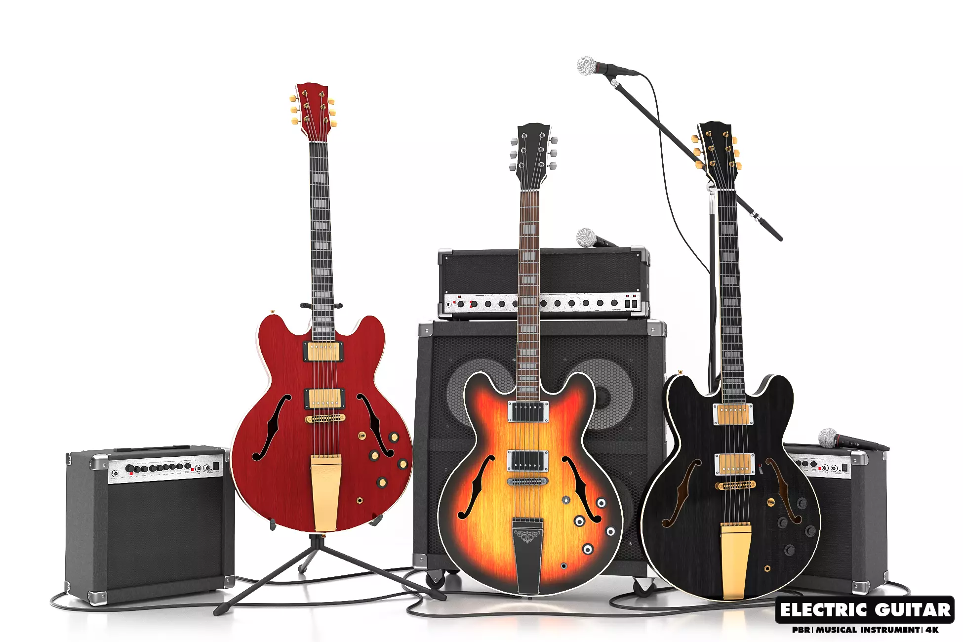 Electric Guitar Part 4 Low-poly 3D model_0