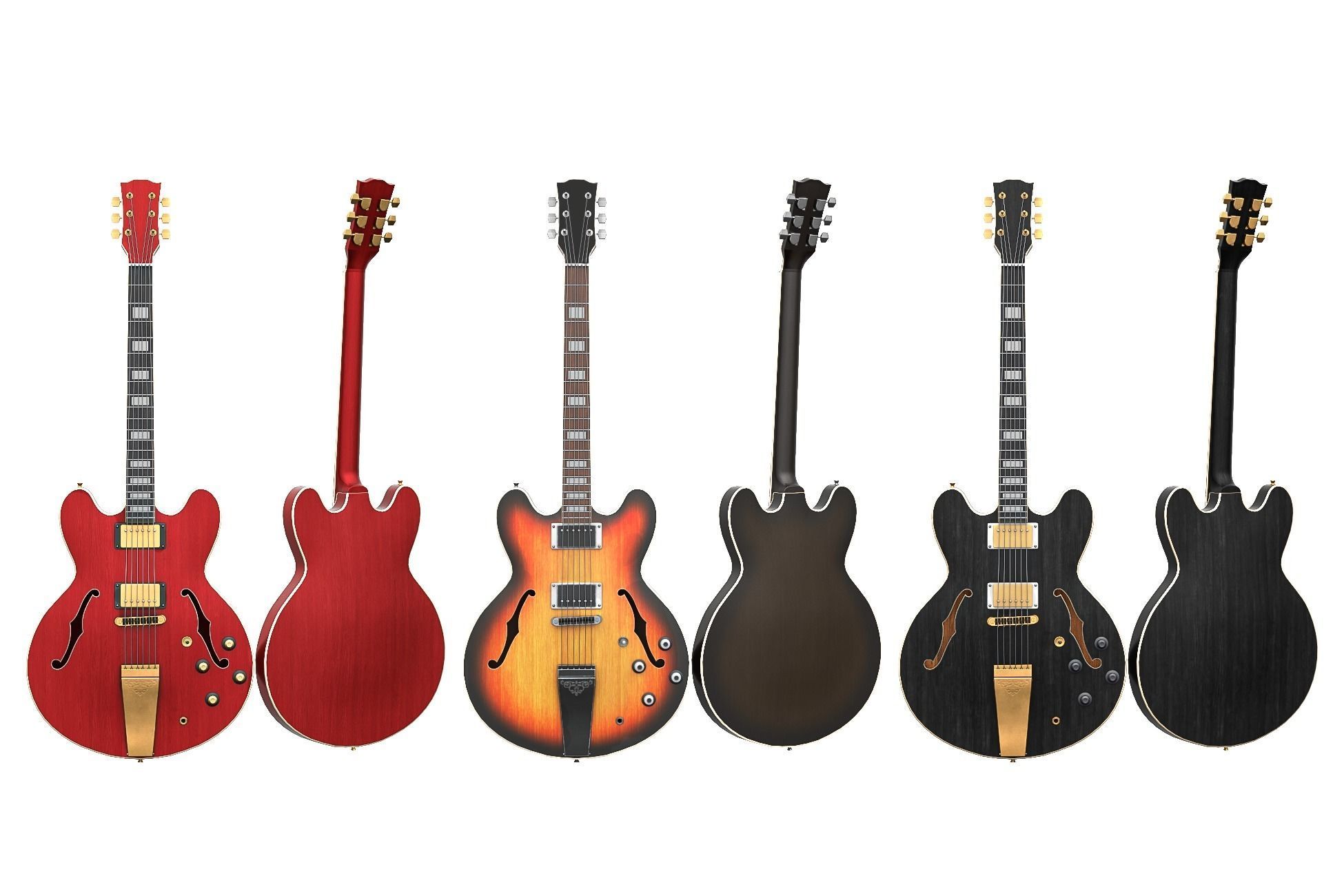 Electric Guitar Part 4 Low-poly 3D model_2