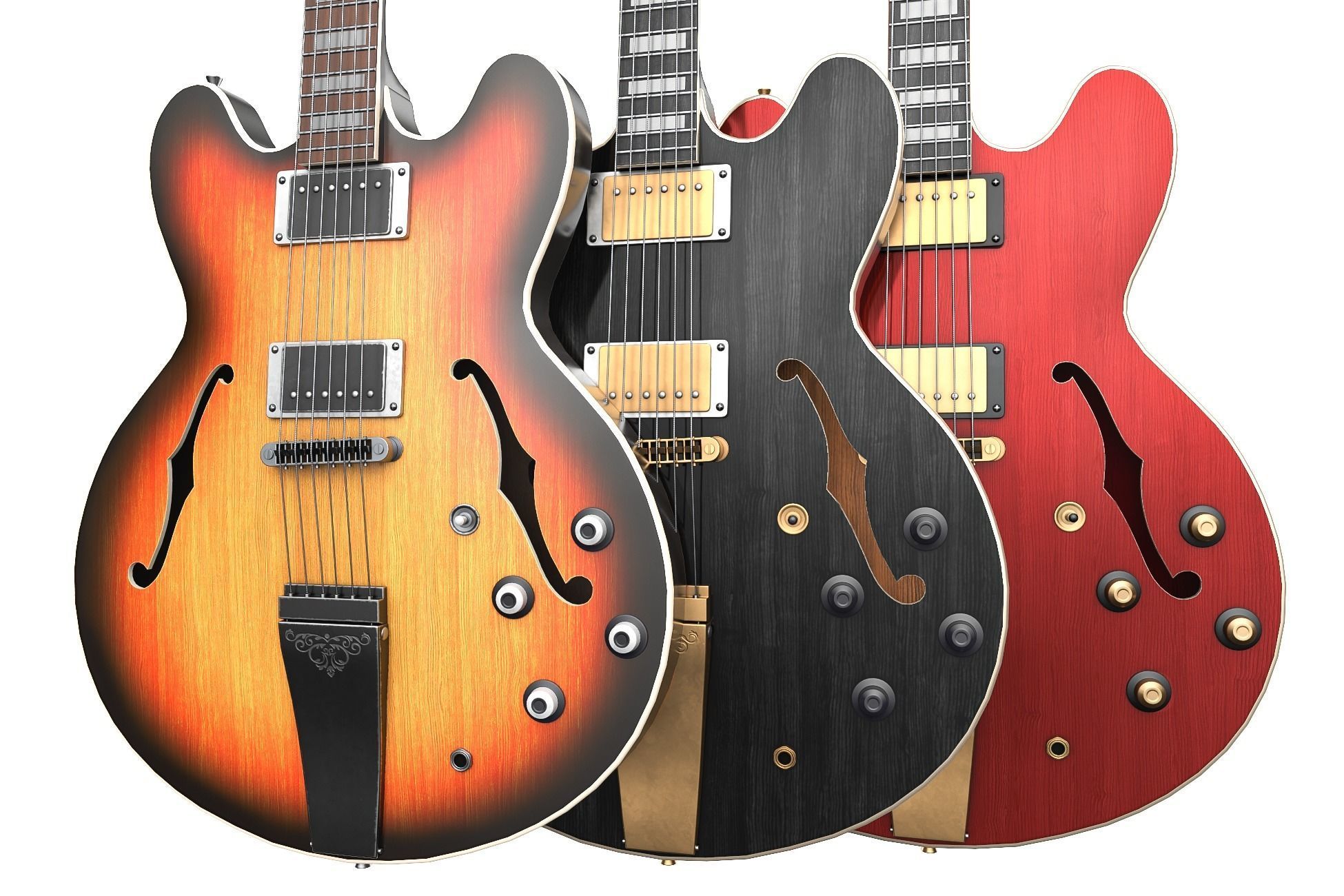 Electric Guitar Part 4 Low-poly 3D model_7