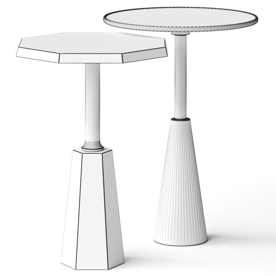 Lulu and Georgia Knolle and Arashi Side Tables Set 3D model_1