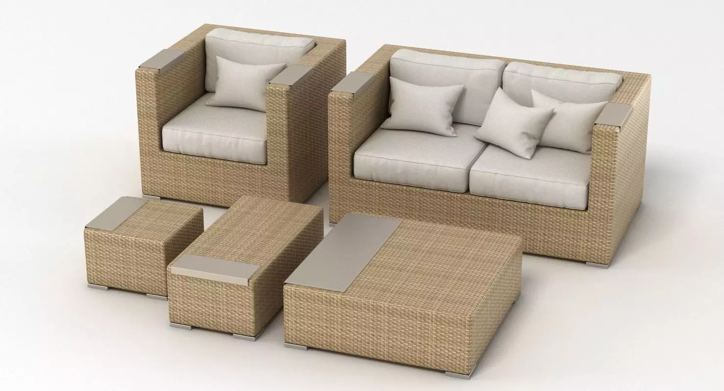Dedon Garden Furniture Set 3D model_0
