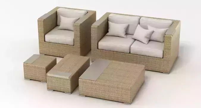 Dedon Garden Furniture Set 3D model