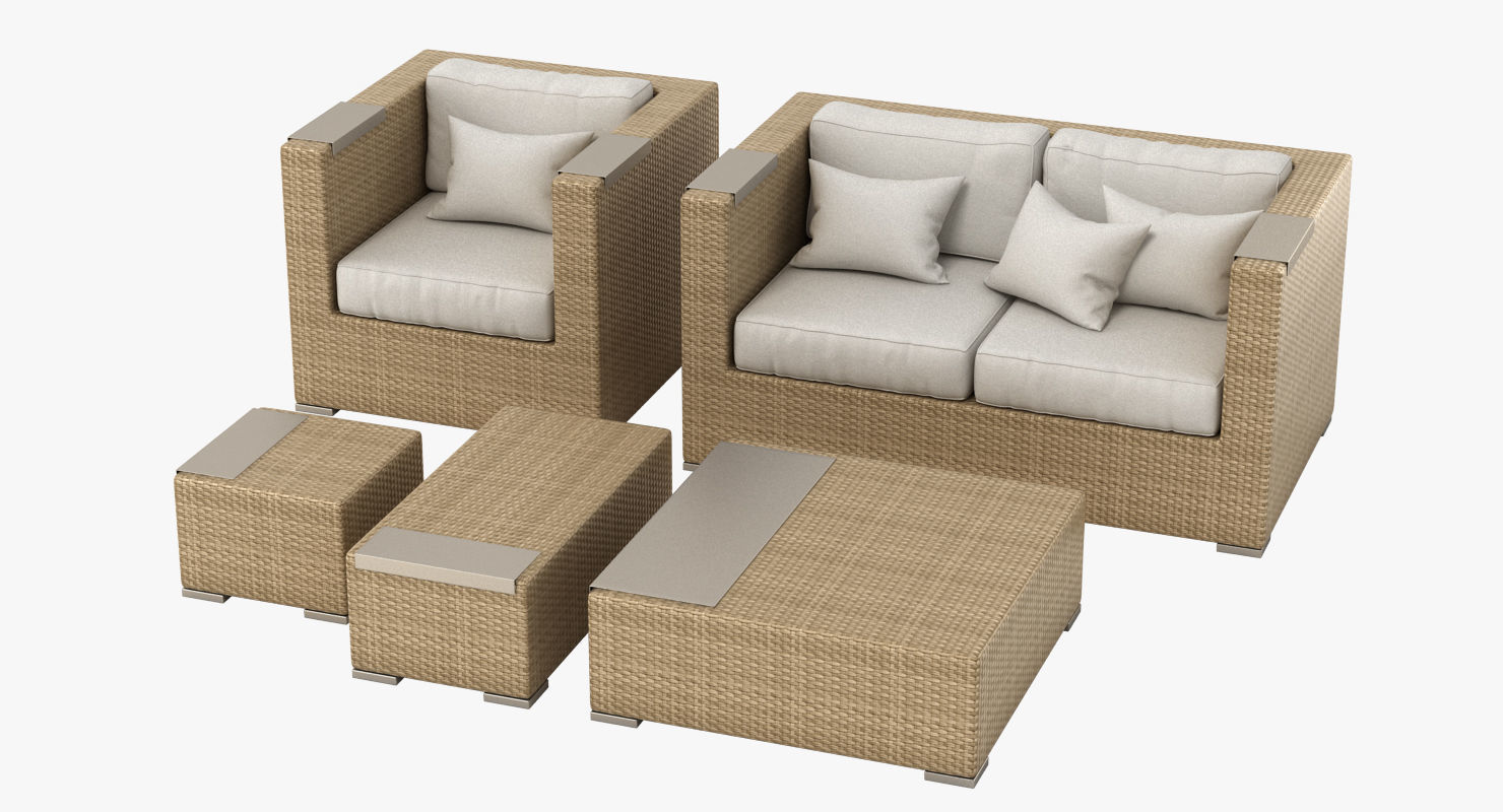 Dedon Garden Furniture Set 3D model_15