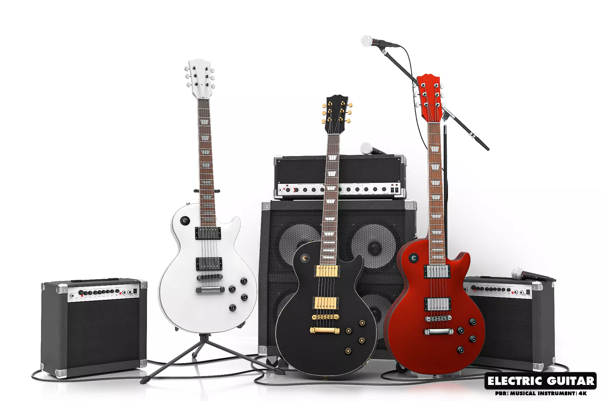 Electric Guitar Part 3 Low-poly 3D model_0