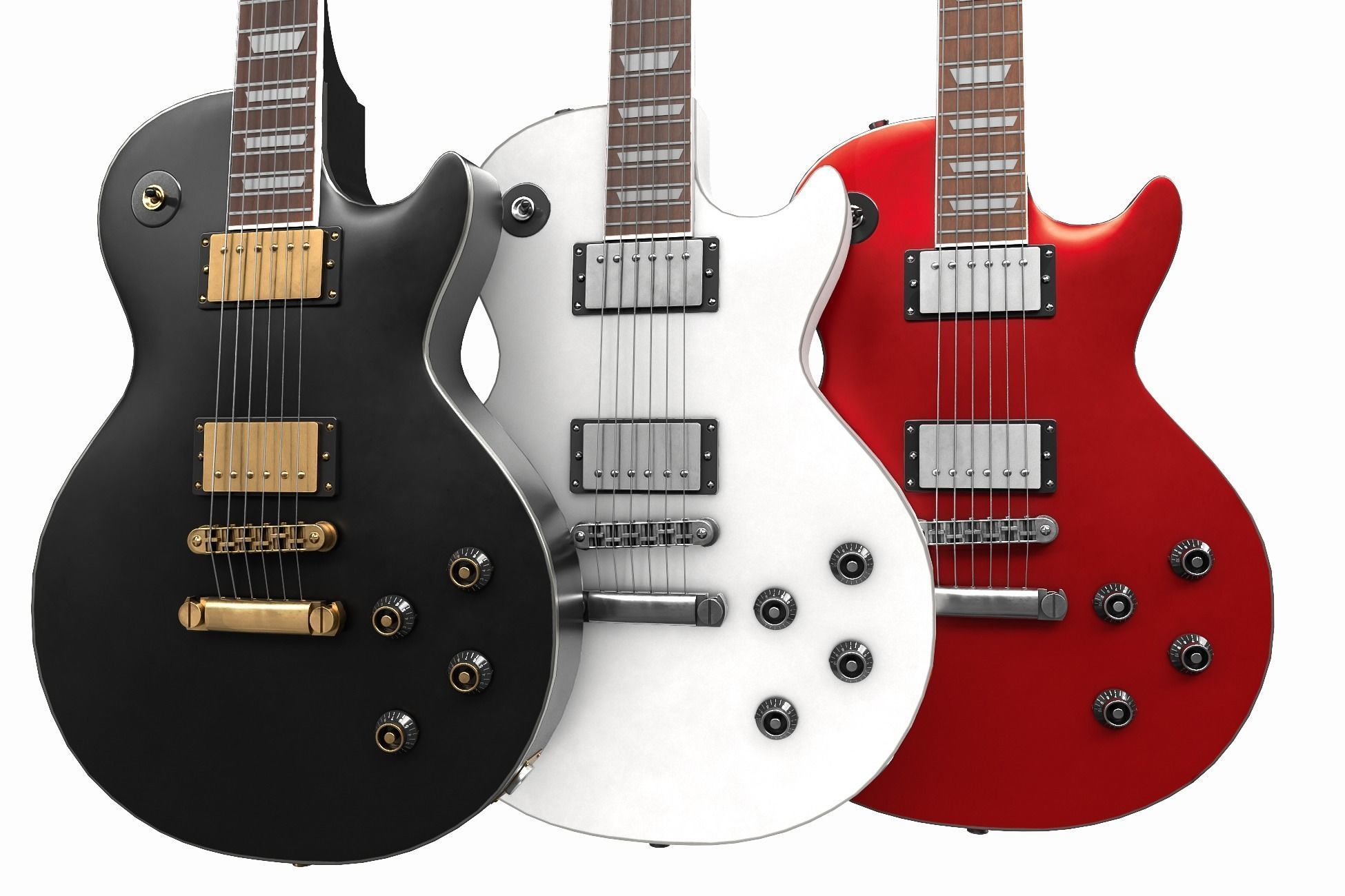 Electric Guitar Part 3 Low-poly 3D model_7