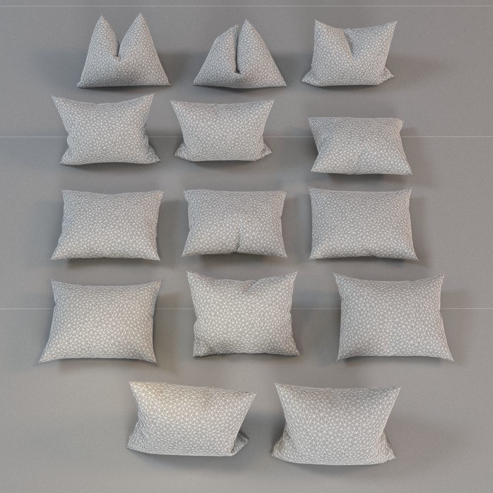 Pillows Collection set of 3D model_2