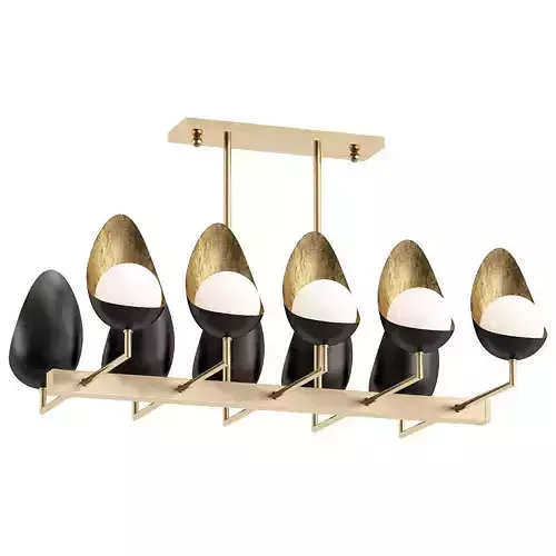 odence modern chandelier with gold accents 3D model