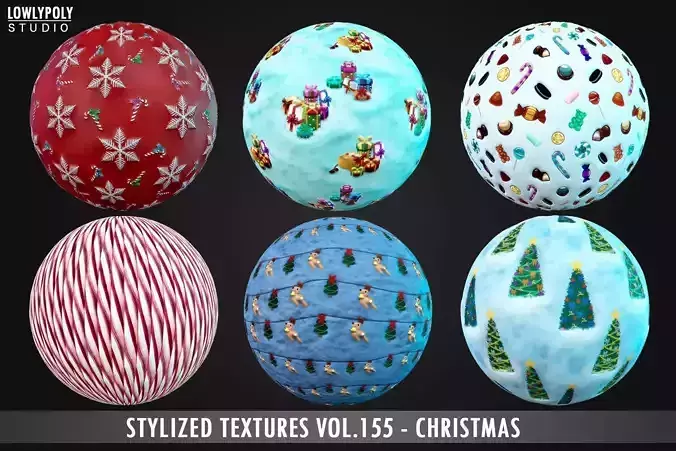Stylized Christmas Vol 155 - Hand Painted Textures Texture