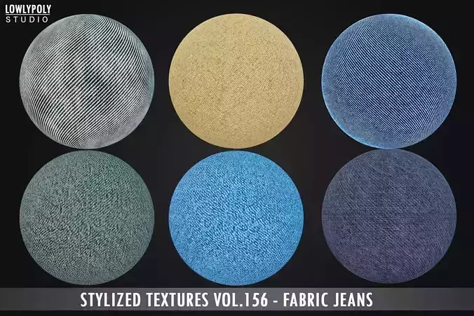 Stylized Fabric Jeans Vol 156 - Hand Painted Textures