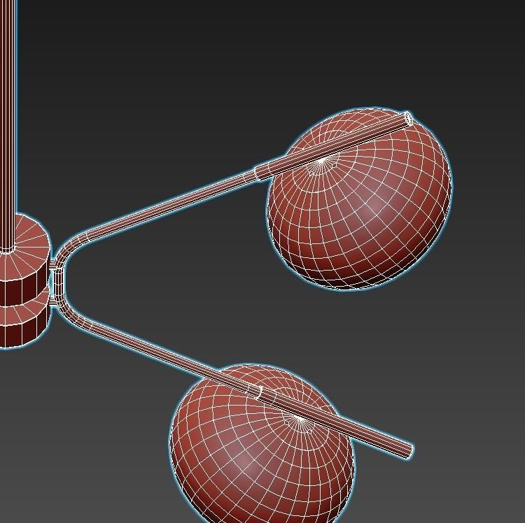 levity six light chandelier with globes 3D model_6