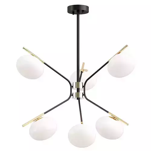 levity six light chandelier with globes