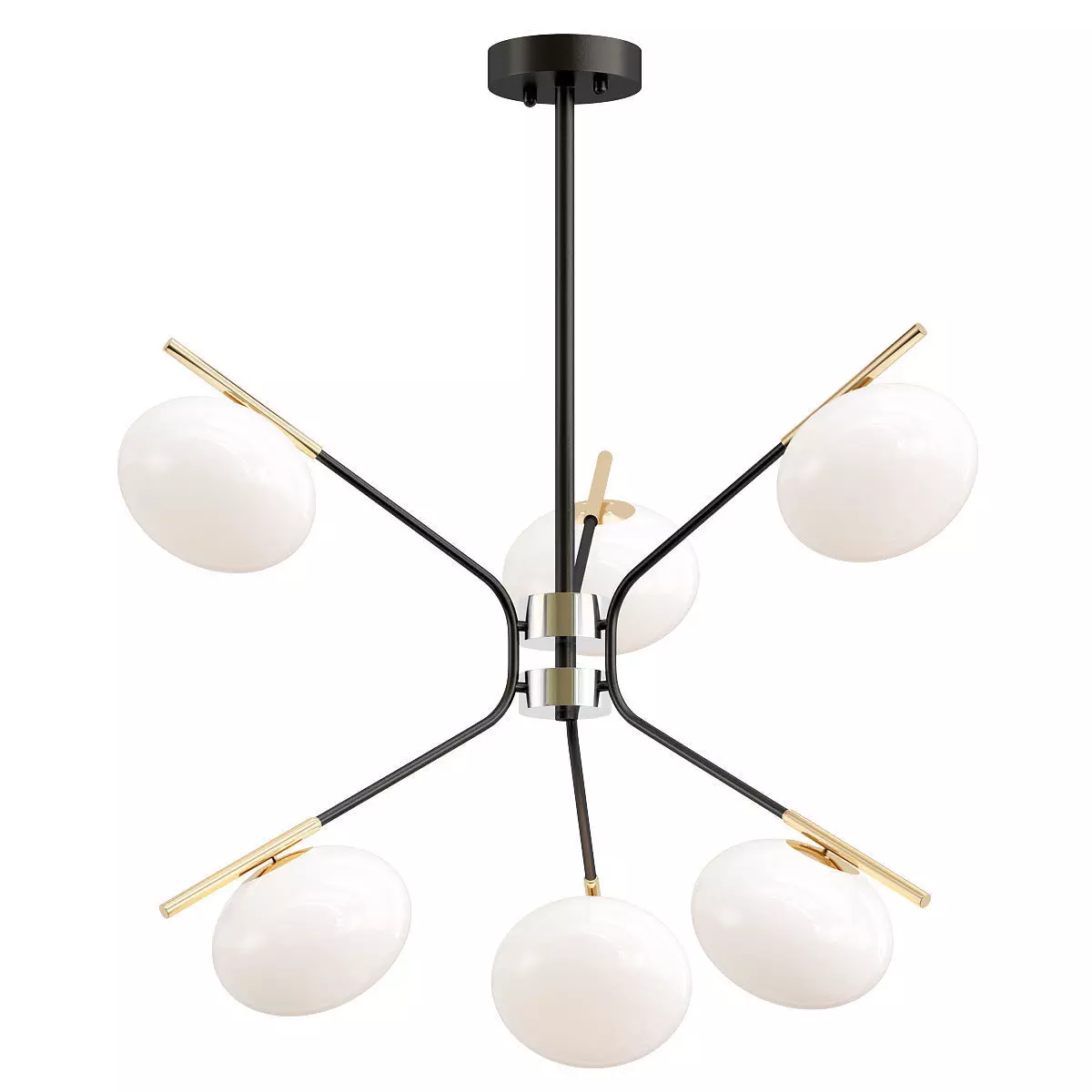 levity six light chandelier with globes 3D model_0