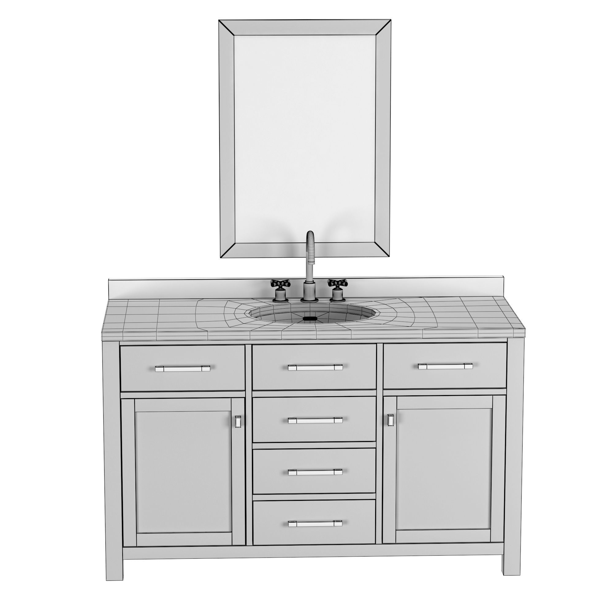HUTTON SINGLE EXTRA-WIDE VANITY 3D model_6