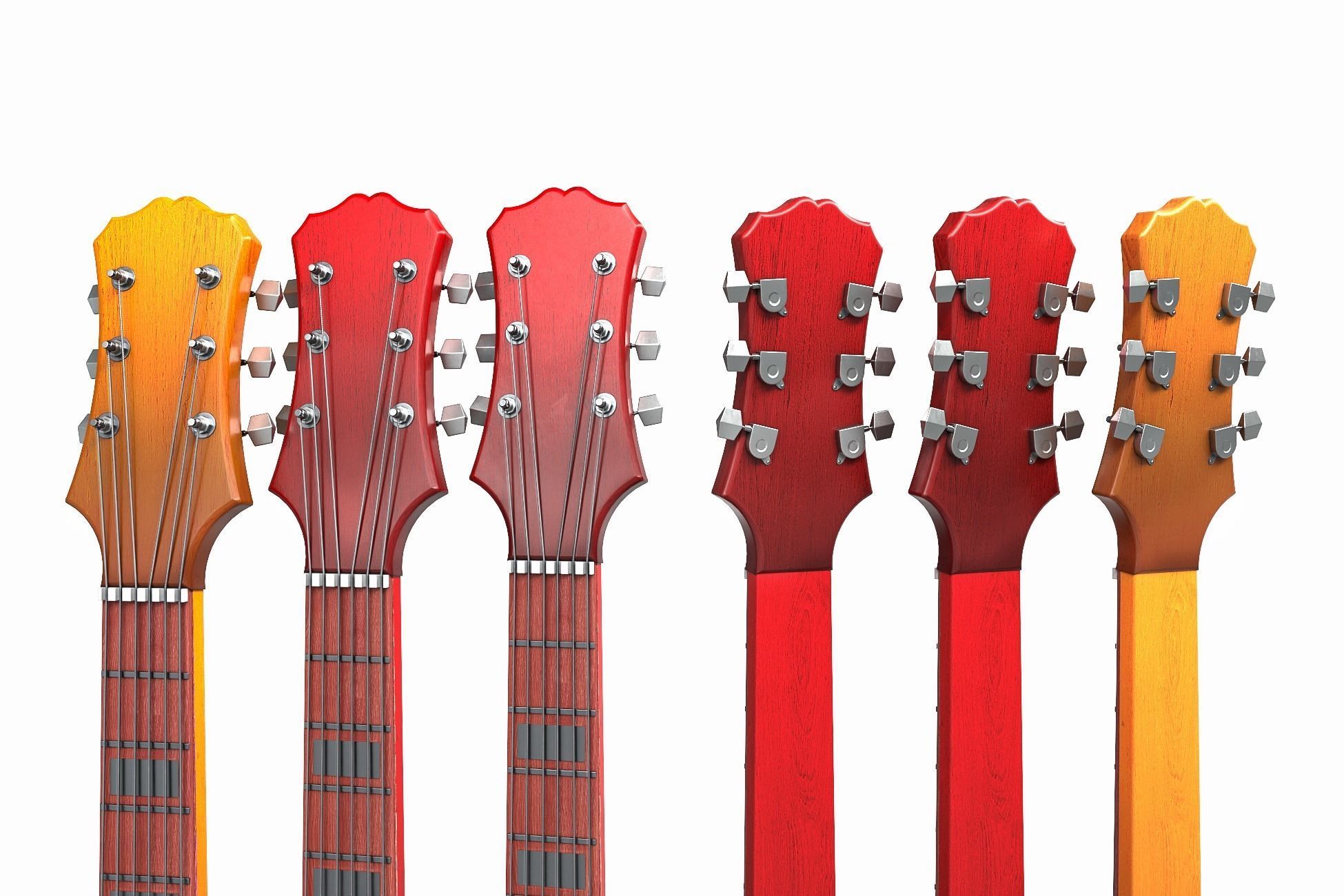 Electric Guitar Part 2 Low-poly 3D model_6